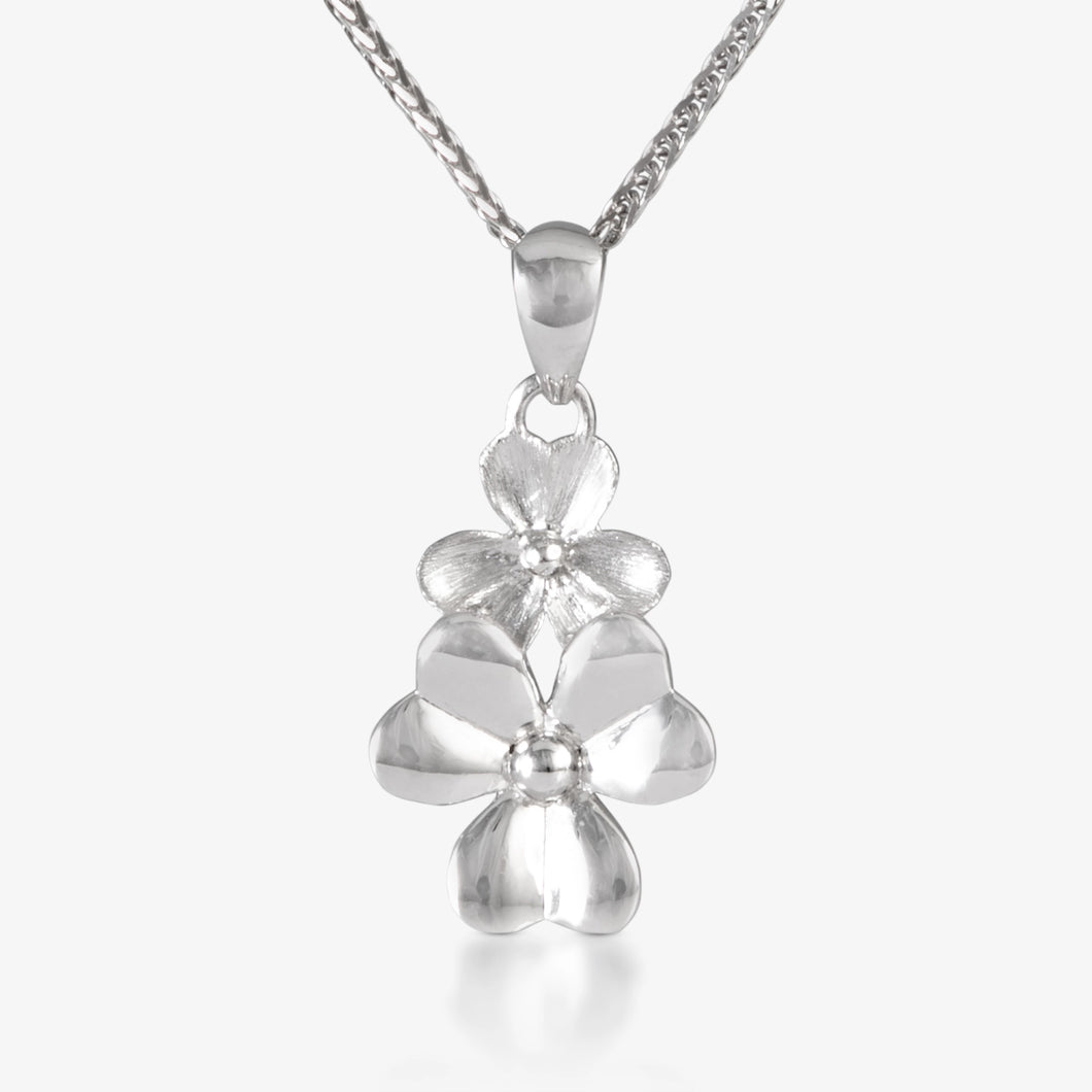 Platinum Double Peony Pendant