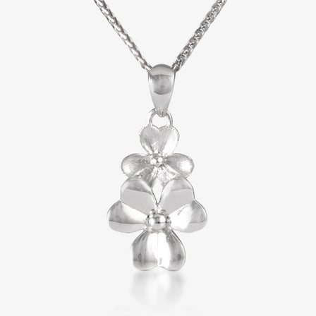 Platinum Double Peony Pendant