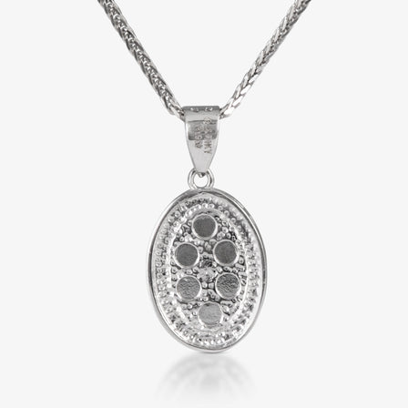 Platinum Diamond-Cut Oval Pendant