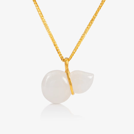 Nephrite and 24K Gold Hulu Pendant