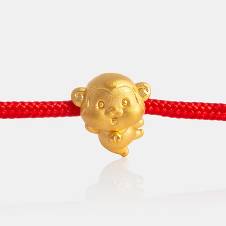 24K Gold Monkey Charm <meta name="title" content="<span style='display:none;'>Lao Feng Xiang 老凤祥</span> 24K Gold Monkey Zodiac Charm for Bracelet">