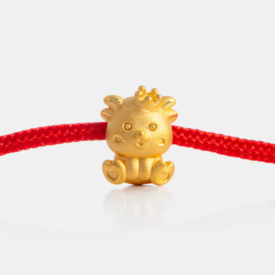 24K Gold Sheep Charm on a red knot bracelet