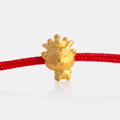 24K Gold Sheep Charm on a red knot bracelet