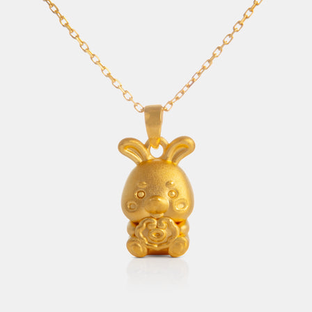 24K Gold Rabbit Pendant<meta name="title" content="<span style='display:none;'>Lao Feng Xiang 老凤祥</span> 24K Gold Rabbit Pendant">