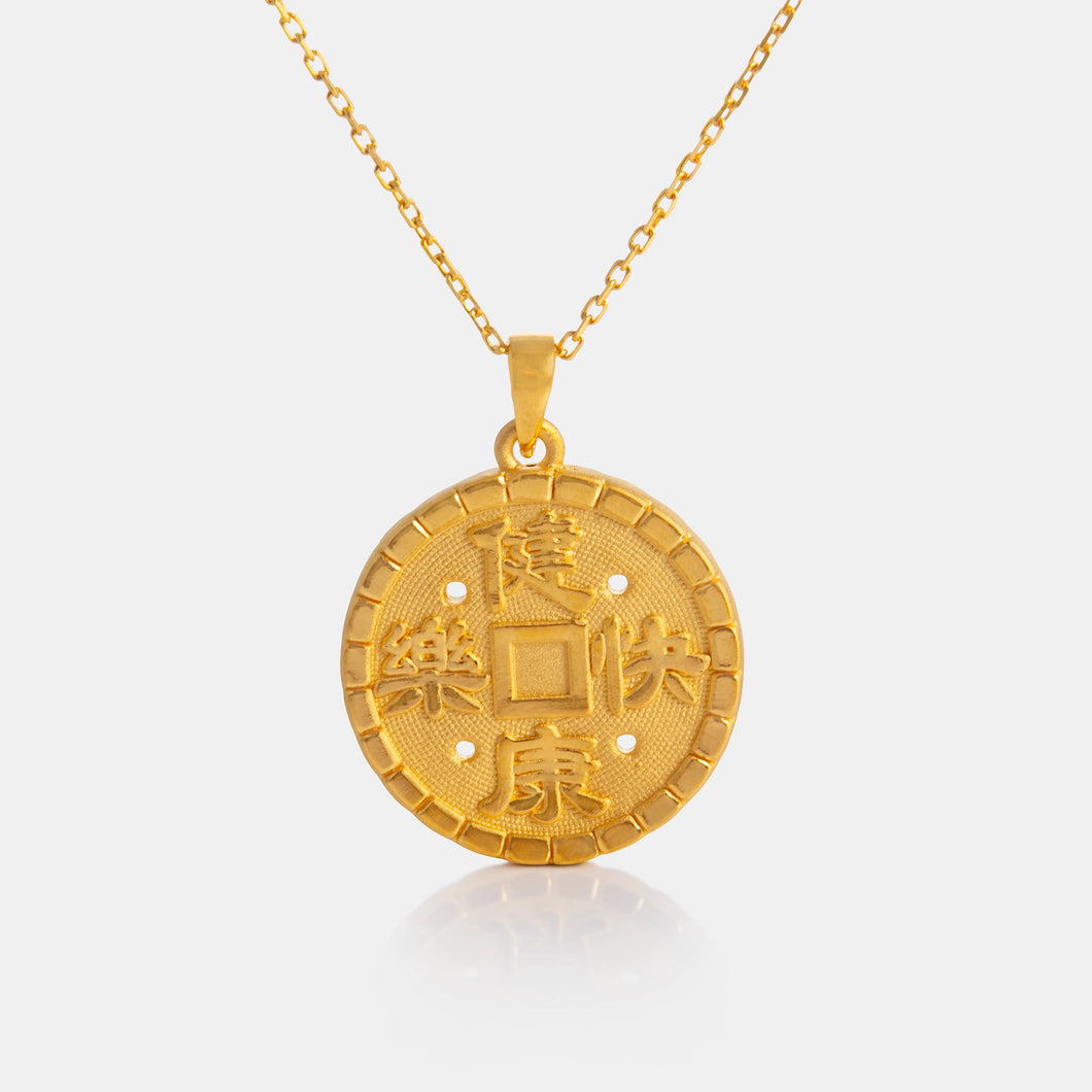 24K Gold Large Ancient Coin Pendant <meta name=