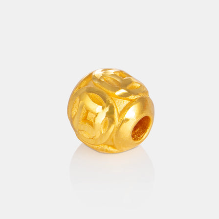 24K Gold  Ancient Coin Ball Charm <meta name="title" content="<span style='display:none;'>Lao Feng Xiang 老凤祥</span>24K Gold  Ancient Coin Ball Charm">