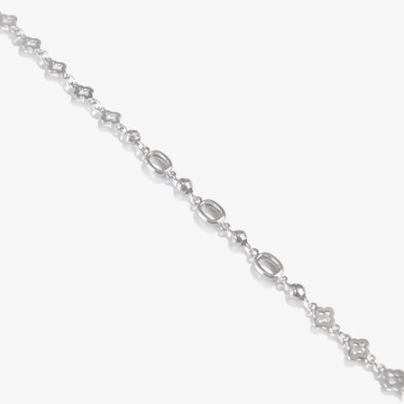 Platinum Floral Link Bracelet