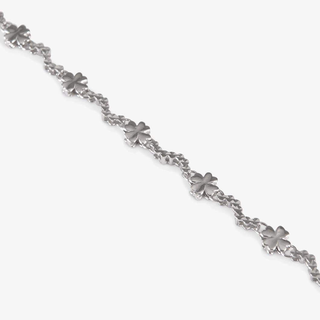 Platinum Clover Link Bracelet