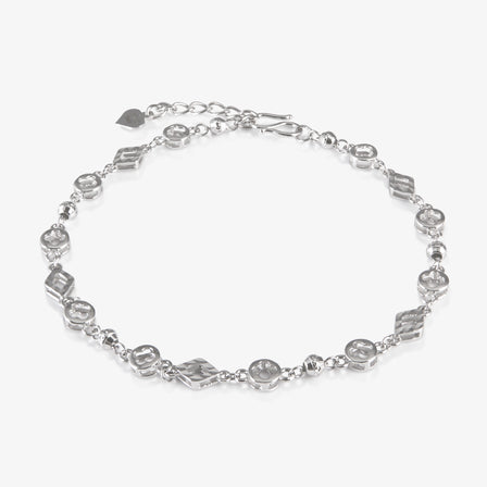 Platinum Geometric Link Bracelet