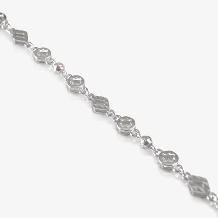 Platinum Geometric Link Bracelet