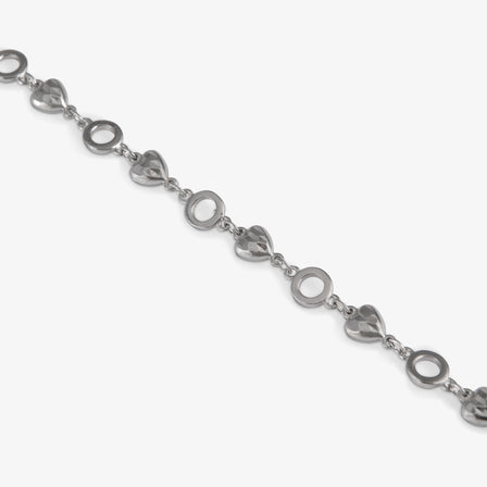 Platinum Heart Link Bracelet