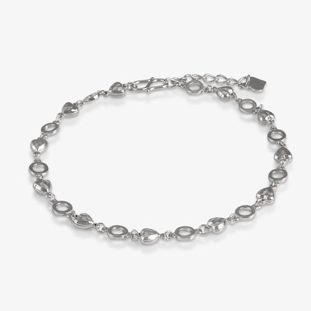 Platinum Heart Link Bracelet