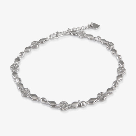 Platinum Geometric Link Bracelet