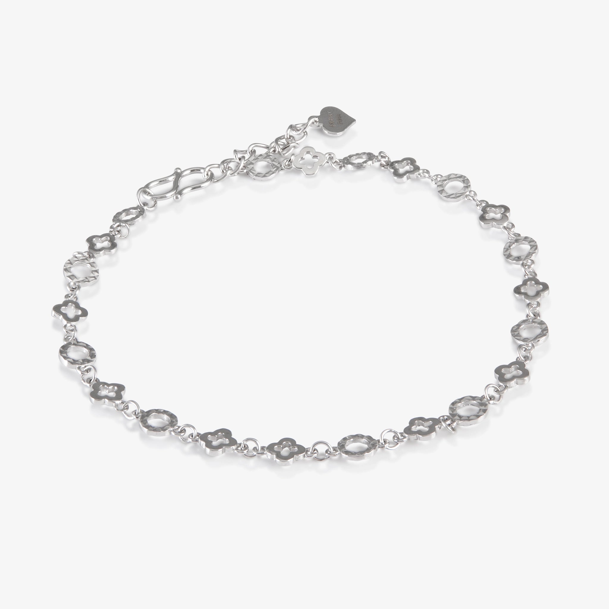 Platinum Clover Link Bracelet