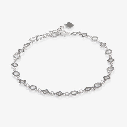 Platinum Clover Link Bracelet