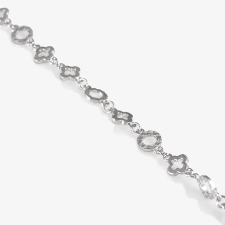 Platinum Clover Link Bracelet