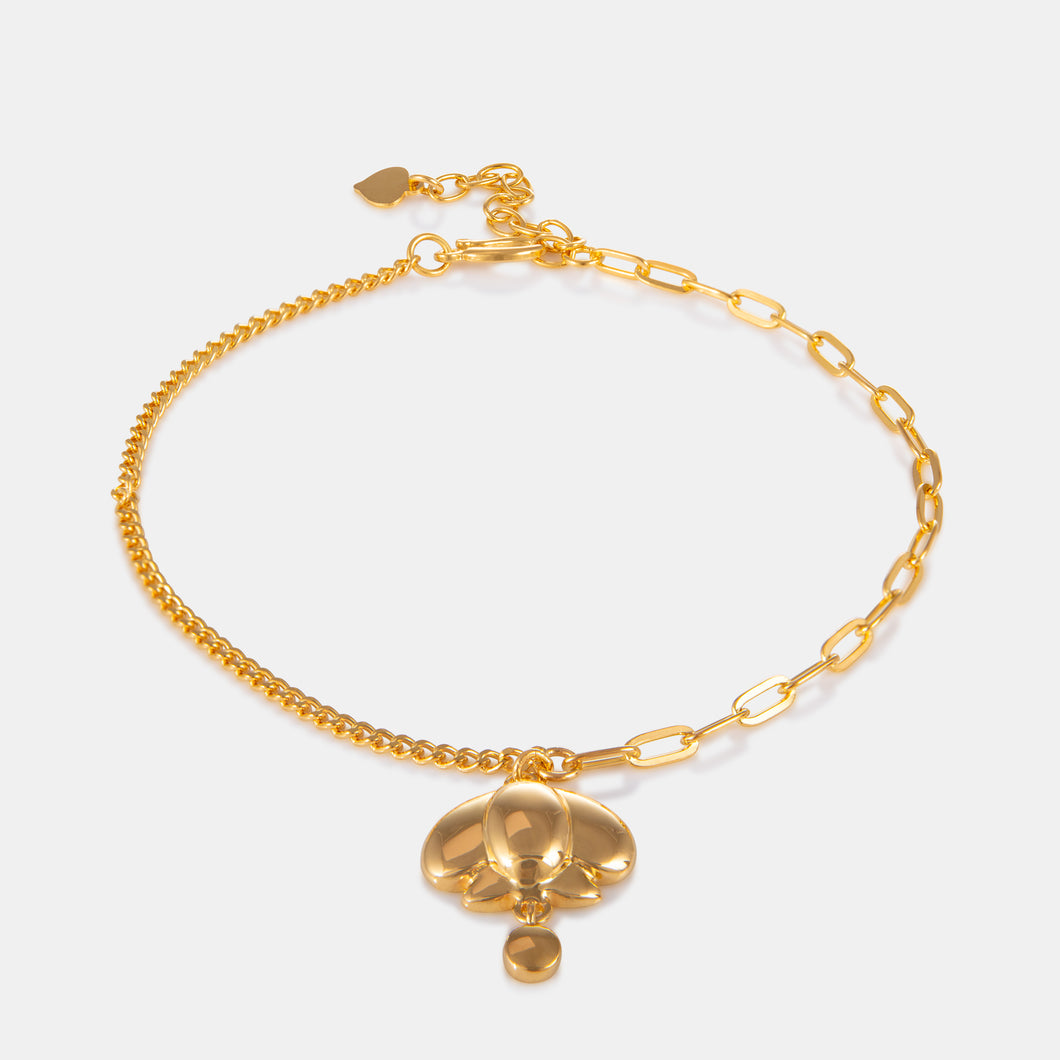 24K Gold Jellyfish Charm Line Bracelet