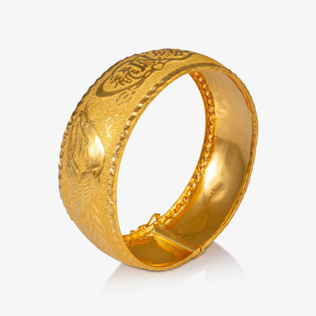 24K Gold Dragon and Phoenix Bangle