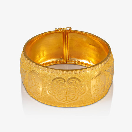 24K Gold Dragon and Phoenix Blessing Bangle