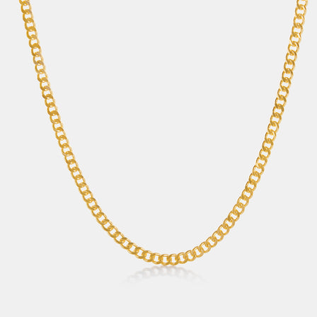 24K Gold Curb Link Necklace