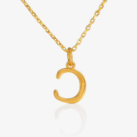 24K Gold Monogram Necklace - Letter C