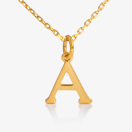 24K Gold Monogram Necklace - Letter A