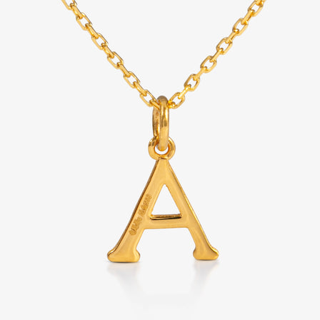 24K Gold Monogram Necklace - Letter A