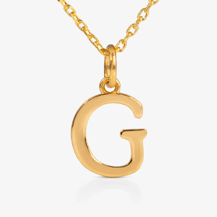 24K Gold Monogram Necklace - Letter G