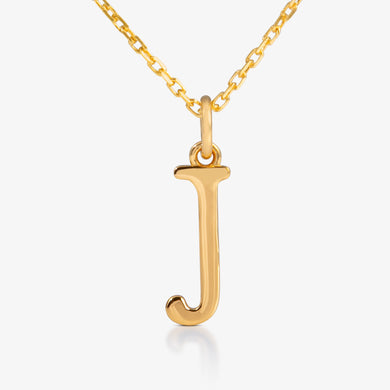 24K Gold Monogram Necklace - Letter J