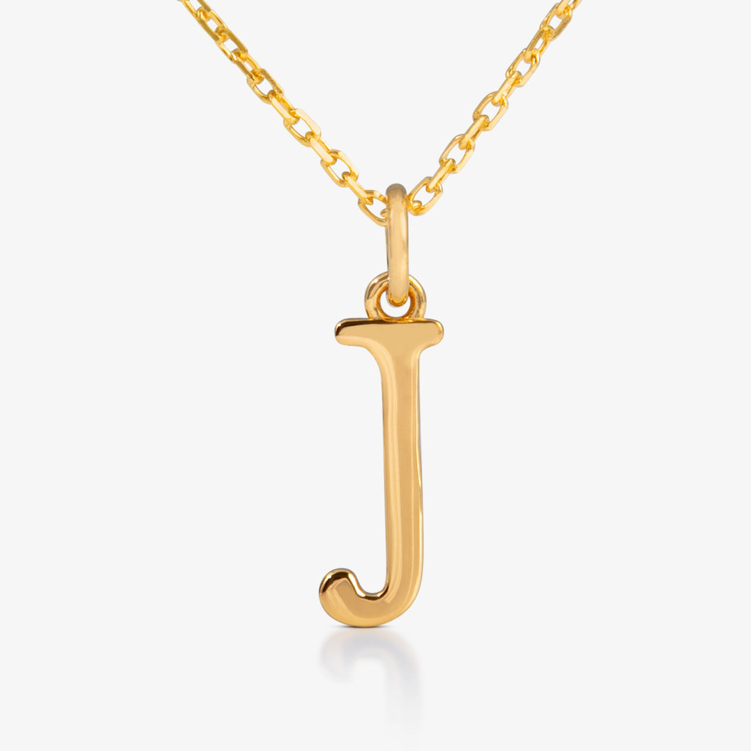 24K Gold Monogram Necklace - Letter J