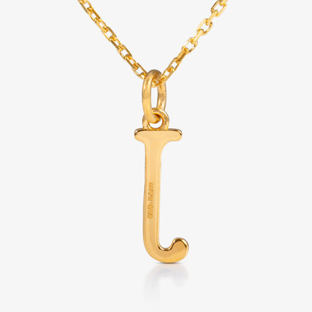 24K Gold Monogram Necklace - Letter J