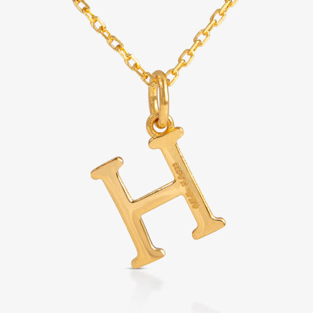 24K Gold Monogram Necklace - Letter H