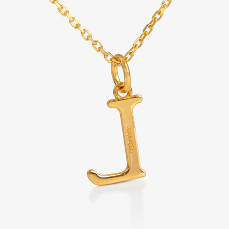 24K Gold Monogram Necklace - Letter L