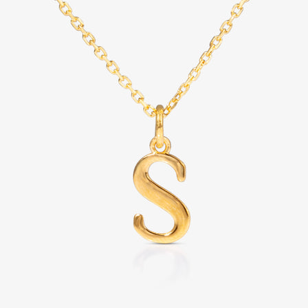 24K Gold Monogram Necklace - Letter S