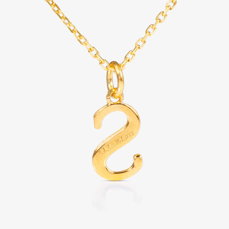 24K Gold Monogram Necklace - Letter S