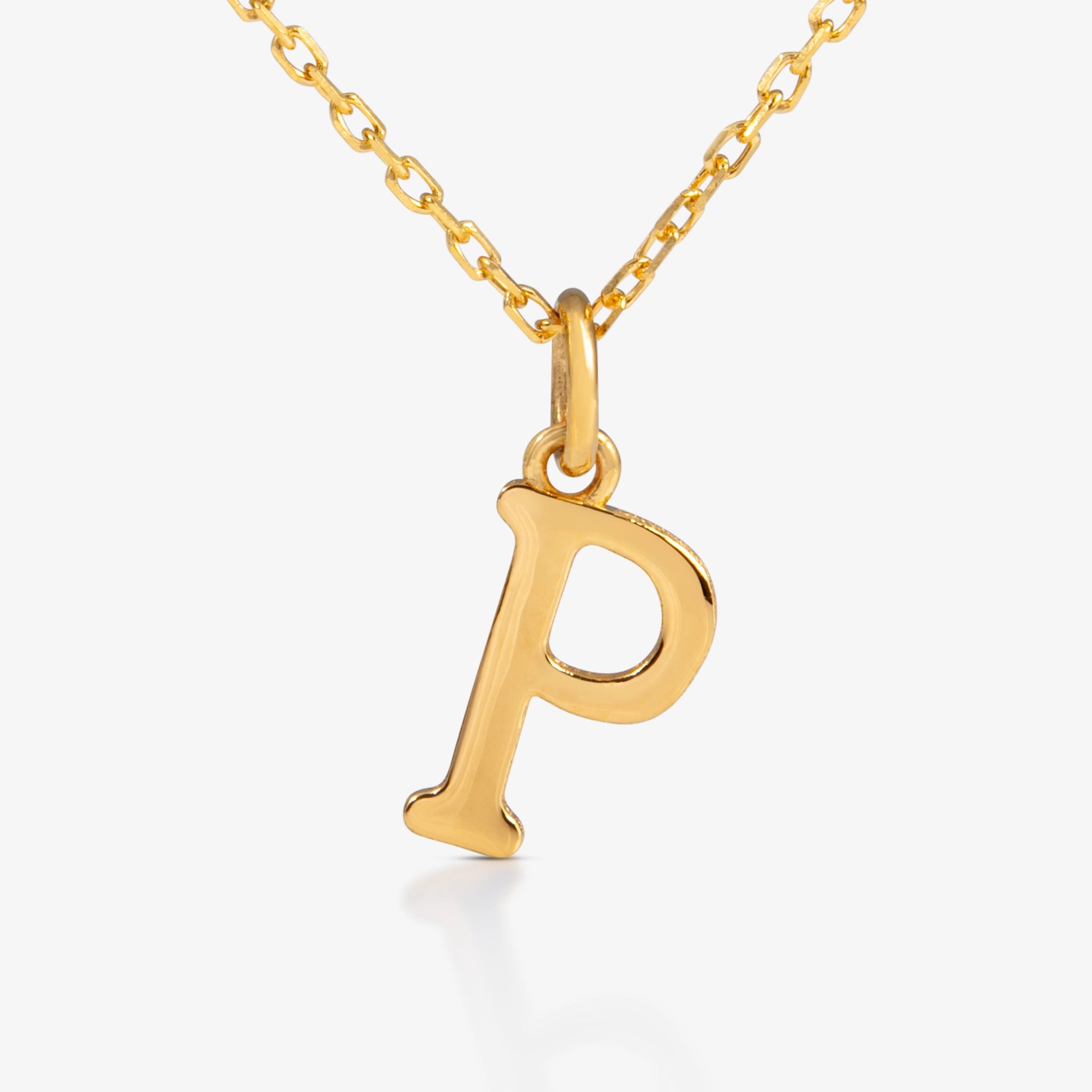 24K Gold Monogram Necklace Letter P