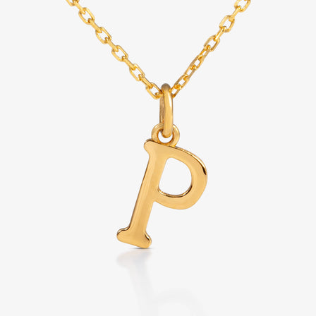 24K Gold Monogram Necklace - Letter P