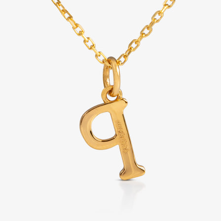 24K Gold Monogram Necklace - Letter P