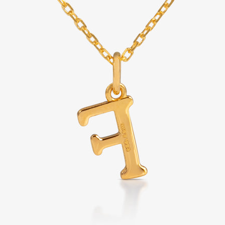 24K Gold Monogram Necklace - Letter F