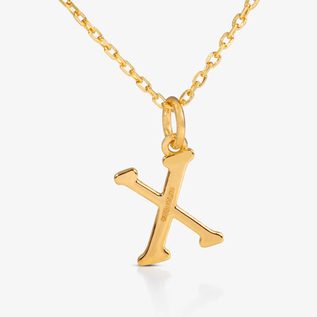 24K Gold Monogram Necklace - Letter X