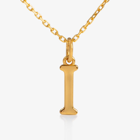 24K Gold Monogram Necklace - Letter I