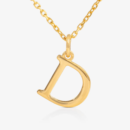 24K Gold Monogram Necklace - Letter D