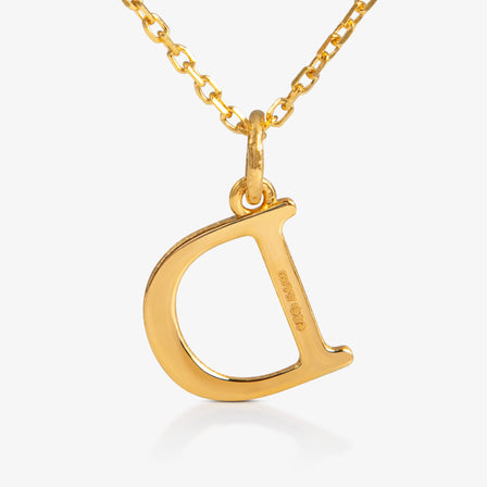 24K Gold Monogram Necklace - Letter D