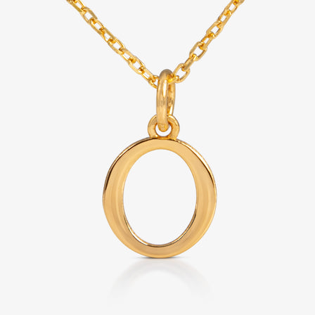 24K Gold Monogram Necklace - Letter O