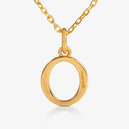 24K Gold Monogram Necklace - Letter O