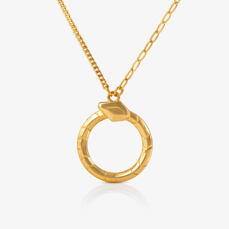 Snake Necklace in 24K Gold