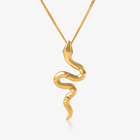 Minimalist Serpentine Pendant Necklace in 24K Gold