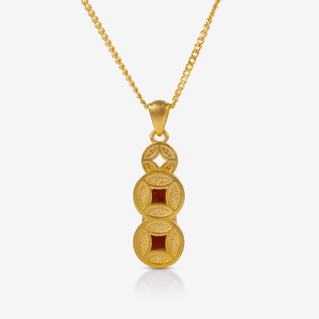 24K Antique Gold Diamond Pixiu Necklace