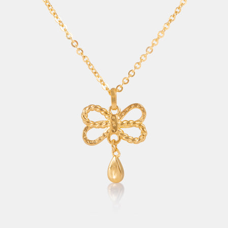 24K Gold Nautical Bow Necklace