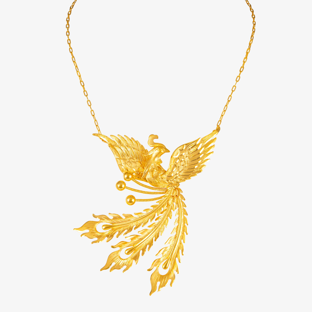 24K Gold Majestic Phoenix Necklace